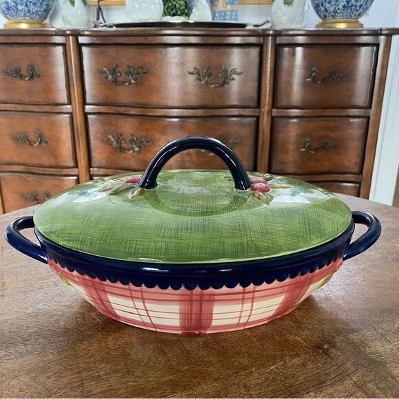 TRACY stone house farm collection covered oval casserole - Picture 2 of 5